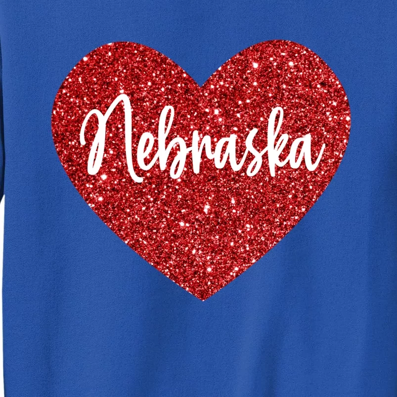 I Love Nebraska Usa Red Heart Cute Gift Tall Sweatshirt