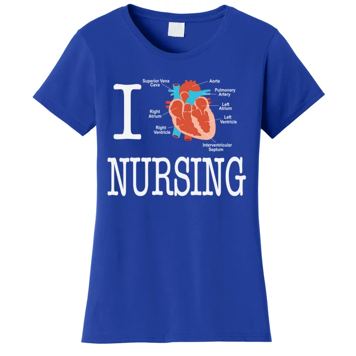 I Love Nursing Heart Anatomy Medical Gift Women's T-Shirt