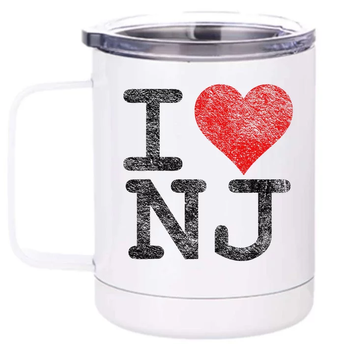 I Love New Jersey I Heart Nj Front & Back 12oz Stainless Steel Tumbler Cup