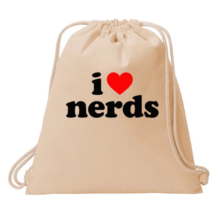 I Love Nerds Drawstring Bag