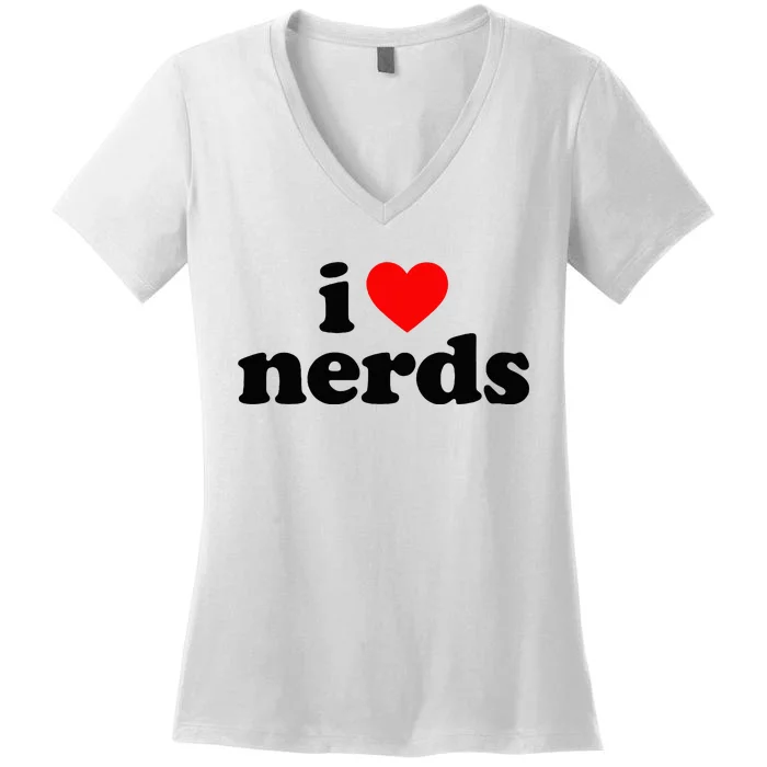 I Love Nerds Women's V-Neck T-Shirt