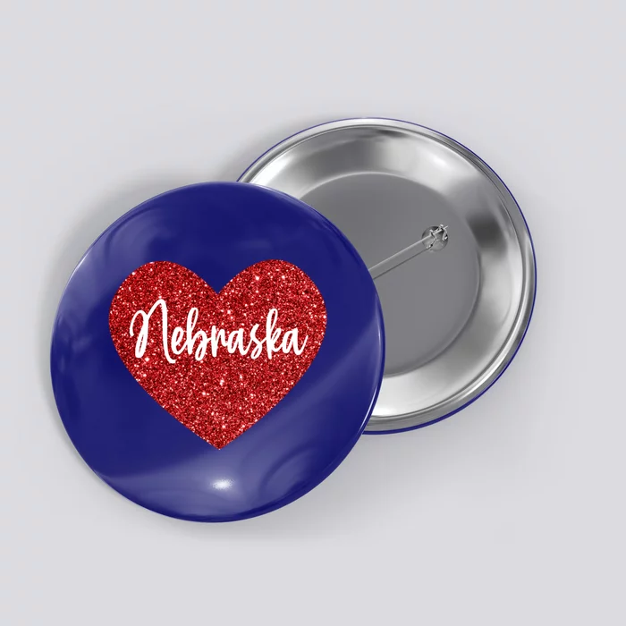 I Love Nebraska Usa Red Heart Gift Button