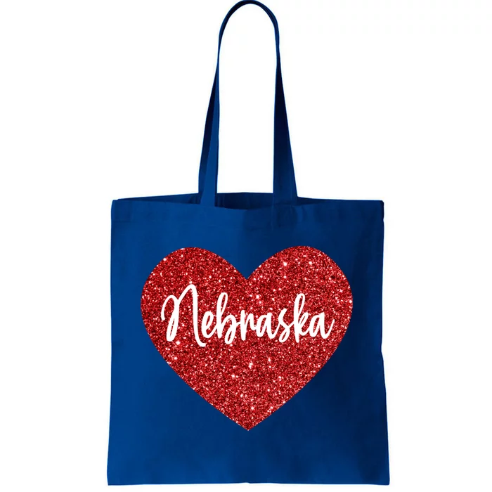 I Love Nebraska Usa Red Heart Gift Tote Bag