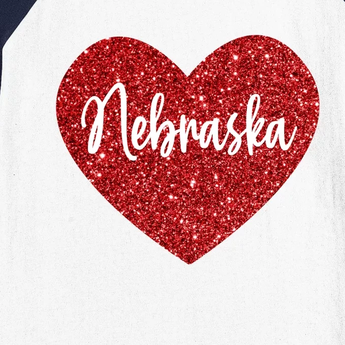 I Love Nebraska Usa Red Heart Gift Baseball Sleeve Shirt