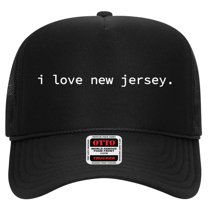 I Love New Jersey High Crown Mesh Trucker Hat