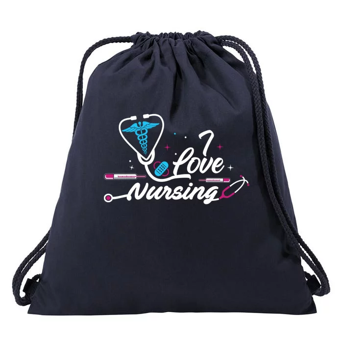 I Love Nursing International Nurses Day Gift Drawstring Bag