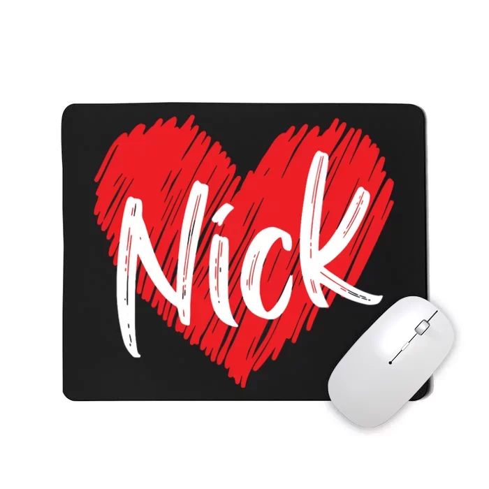 I Love Nick Heart Personalized Name Nick Mousepad