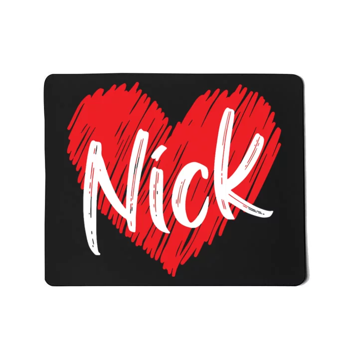 I Love Nick Heart Personalized Name Nick Mousepad