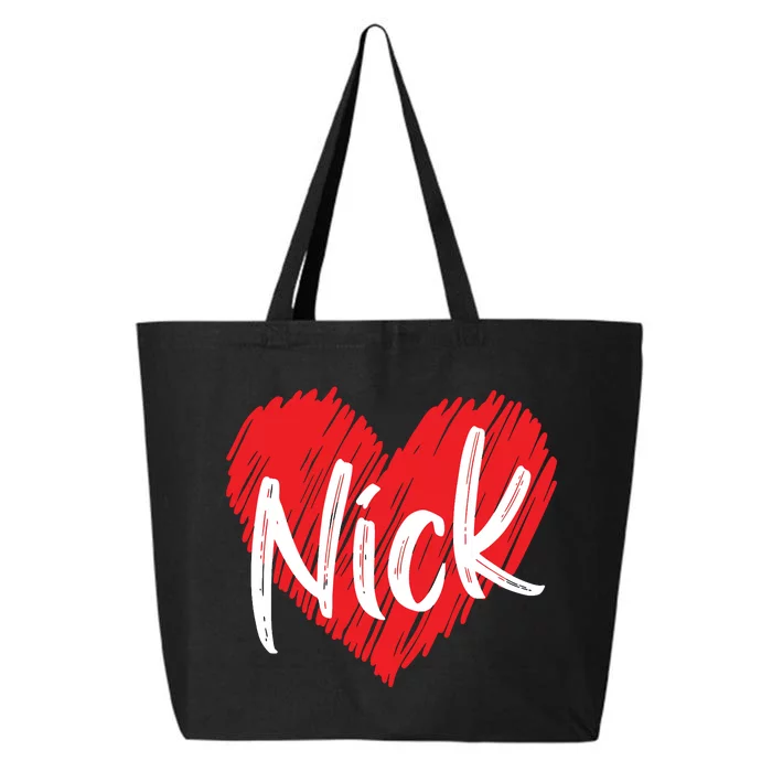 I Love Nick Heart Personalized Name Nick 25L Jumbo Tote