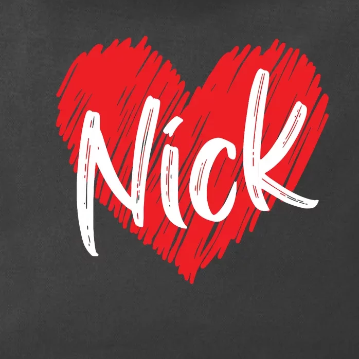 I Love Nick Heart Personalized Name Nick Zip Tote Bag