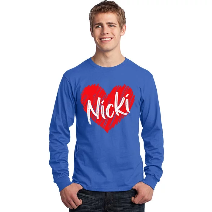 I Love Nicki Heart Personalized Name Nicki Tall Long Sleeve T-Shirt