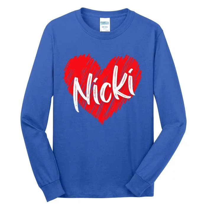 I Love Nicki Heart Personalized Name Nicki Tall Long Sleeve T-Shirt