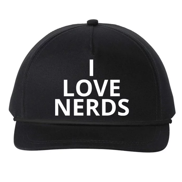 I Love Nerds Funny I Heart Nerds Snapback Five-Panel Rope Hat