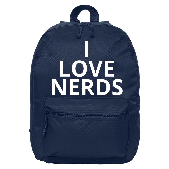 I Love Nerds Funny I Heart Nerds 16 in Basic Backpack