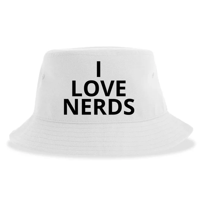 I Love Nerds Funny I Heart Nerds Sustainable Bucket Hat