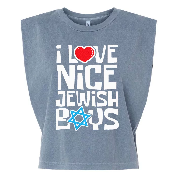 I Love Nice Jewish Jews Hebrews Israelites Hanukkah Garment-Dyed Women's Muscle Tee