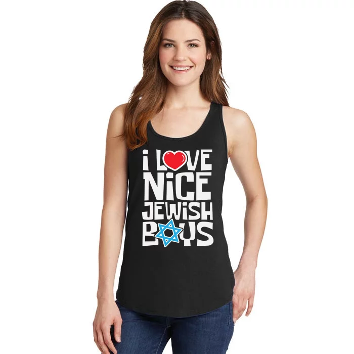 I Love Nice Jewish Boys Jews Hebrews Israelites Hanukkah Ladies Essential Tank