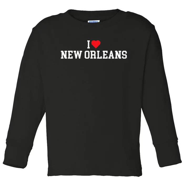 I Love New Orleans La Throwback Design Classic Toddler Long Sleeve Shirt