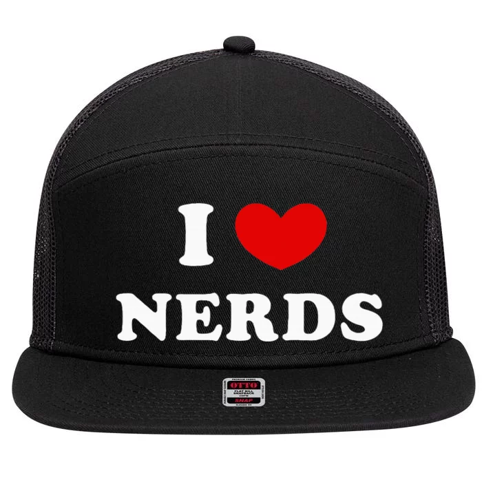 I Love Nerds 7 Panel Mesh Trucker Snapback Hat