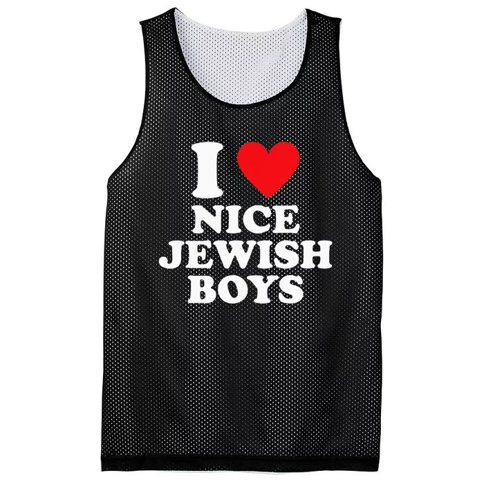 I Love Nice Jewish Funny Hanukkah Present Mesh Reversible Basketball Jersey Tank