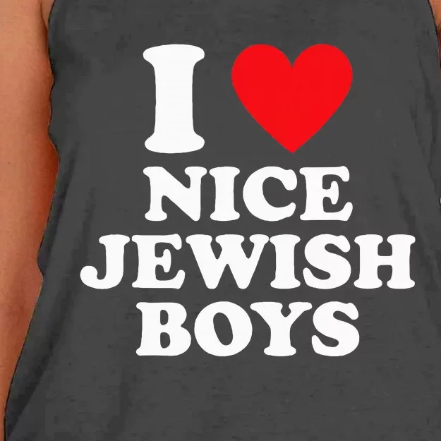 I Love Nice Jewish Funny Hanukkah Present Women's Knotted Racerback Tank