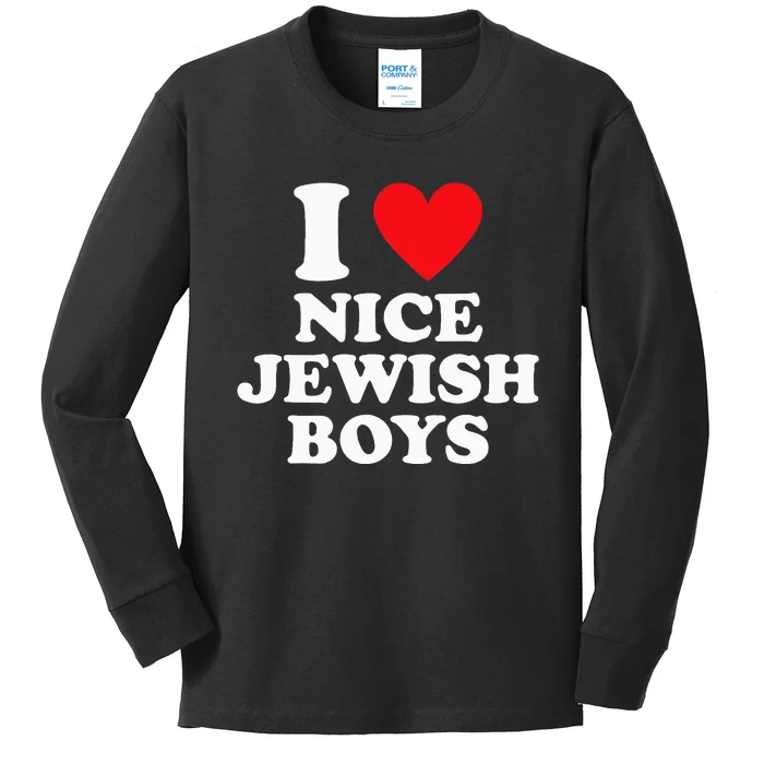 I Love Nice Jewish Funny Hanukkah Present Kids Long Sleeve Shirt