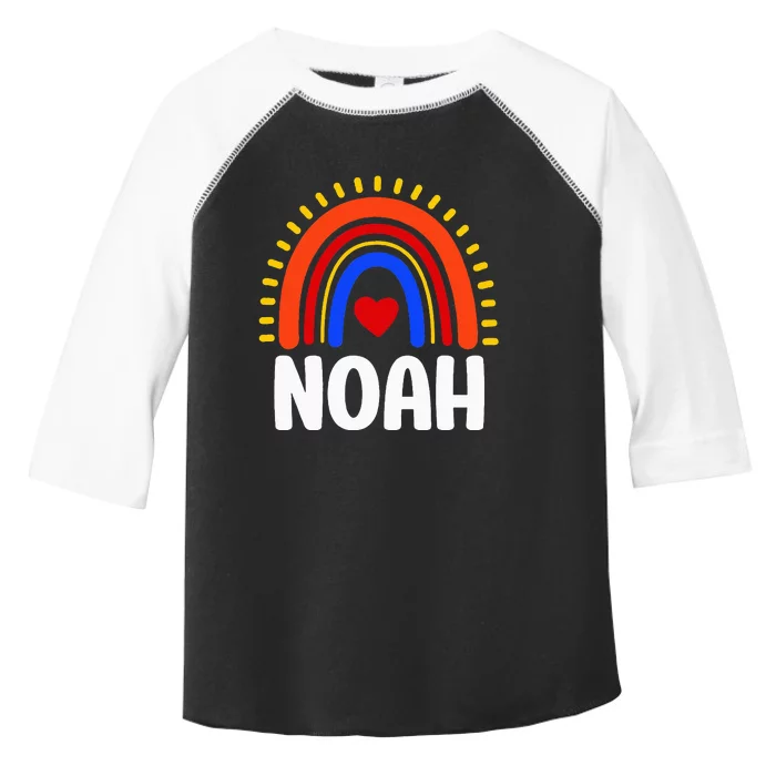 I Love Noah Cute Noah Rainbow Toddler Fine Jersey T-Shirt