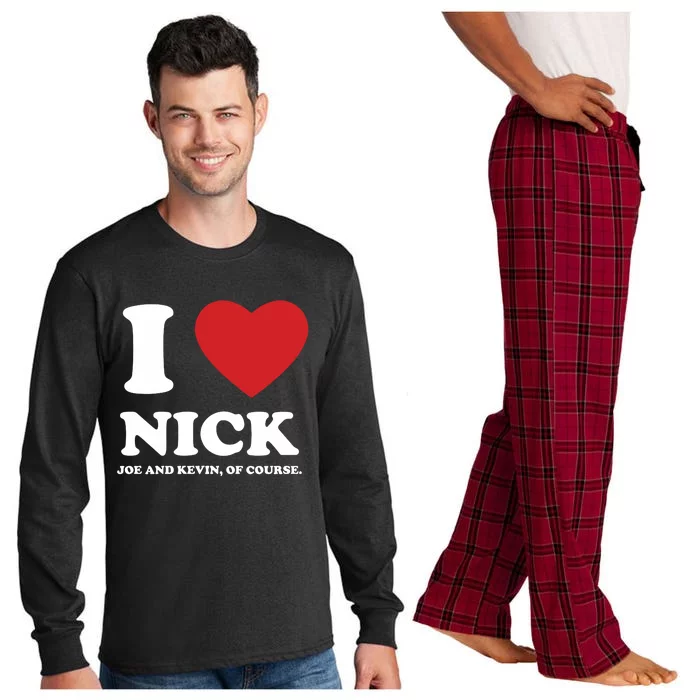 I Love Nick Joe And Kevin Of Course Long Sleeve Pajama Set