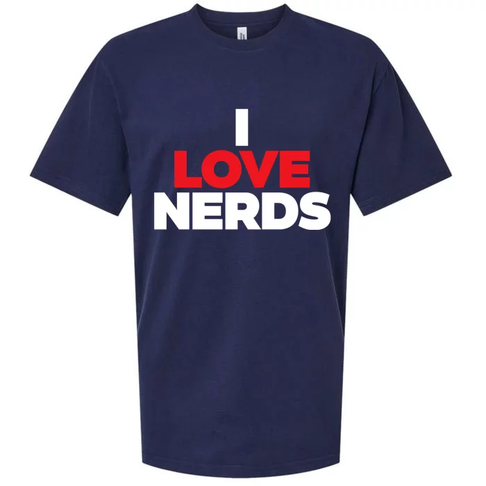 I Love Nerds Funny Sueded Cloud Jersey T-Shirt