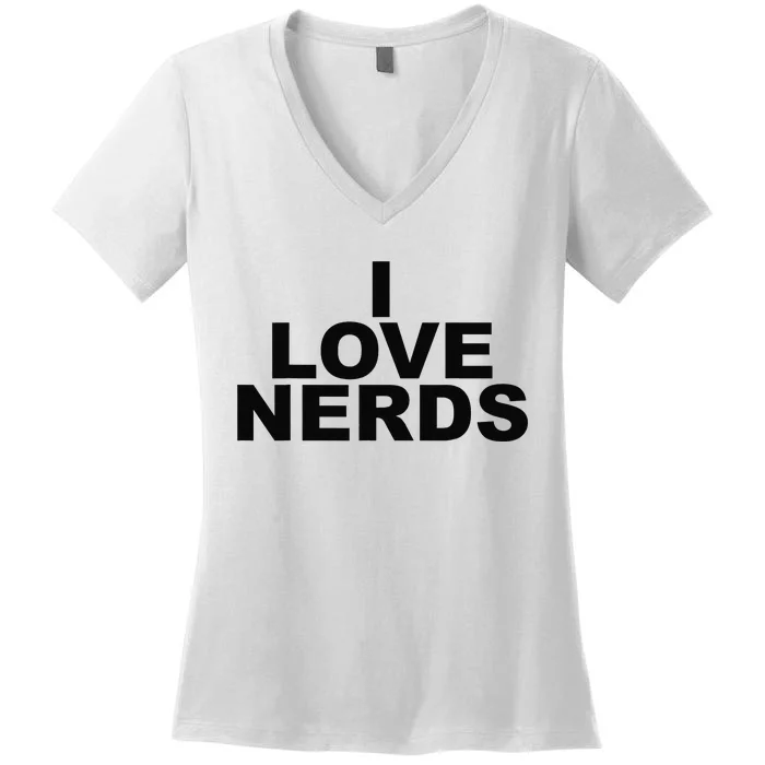 I Love Nerds Women's V-Neck T-Shirt