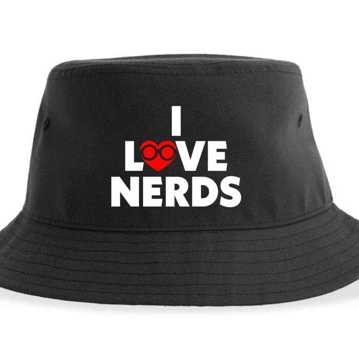 I Love Nerds Funny Sustainable Bucket Hat