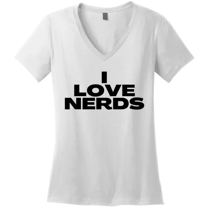 I Love Nerds Women's V-Neck T-Shirt