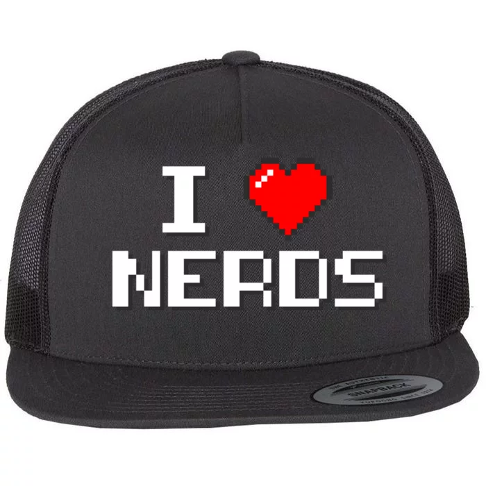 I Love Nerds Flat Bill Trucker Hat