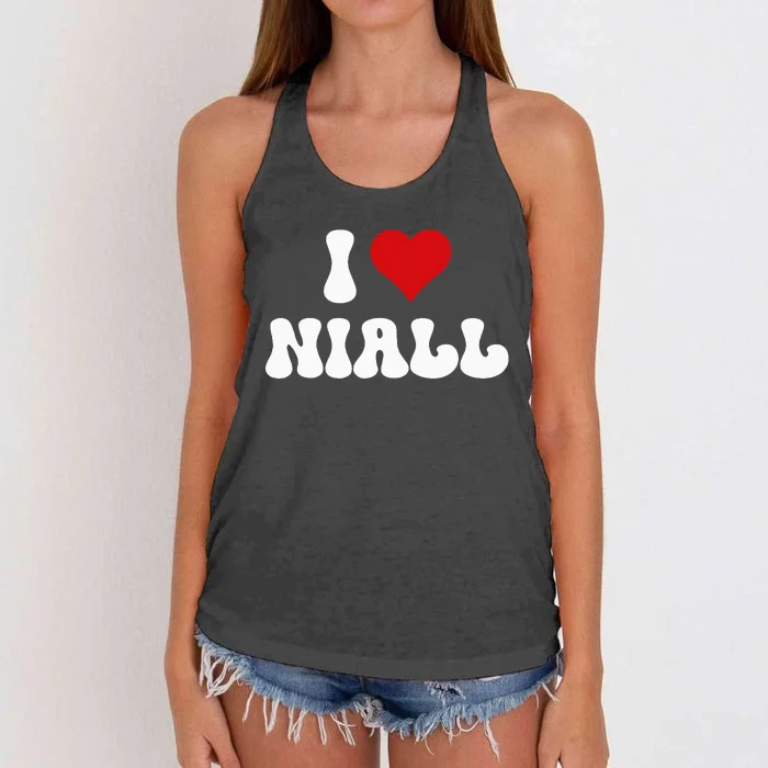 I Love Niall I Heart Niall ValentineS Day Women's Knotted Racerback Tank