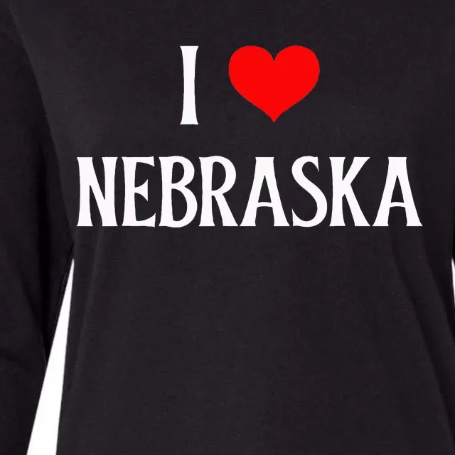 I Love Nebraska I Heart Nebraska NE Holiday Travel Souvenir Womens Cotton Relaxed Long Sleeve T-Shirt