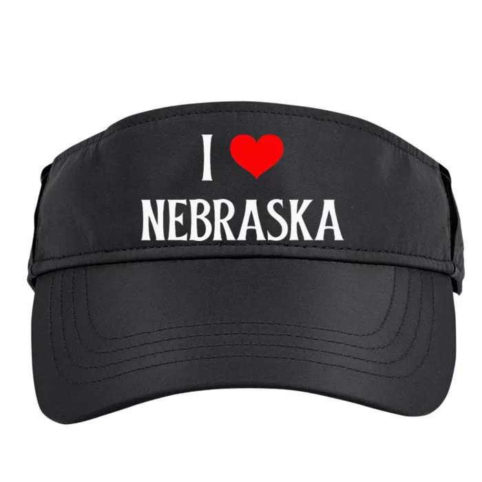 I Love Nebraska I Heart Nebraska NE Holiday Travel Souvenir Adult Drive Performance Visor