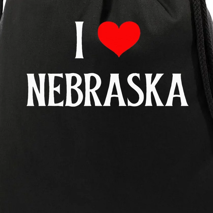 I Love Nebraska I Heart Nebraska NE Holiday Travel Souvenir Drawstring Bag