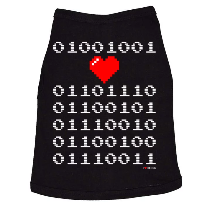 I Love Nerds I Heart Nerds In Binary Code For Geeks Doggie Tank