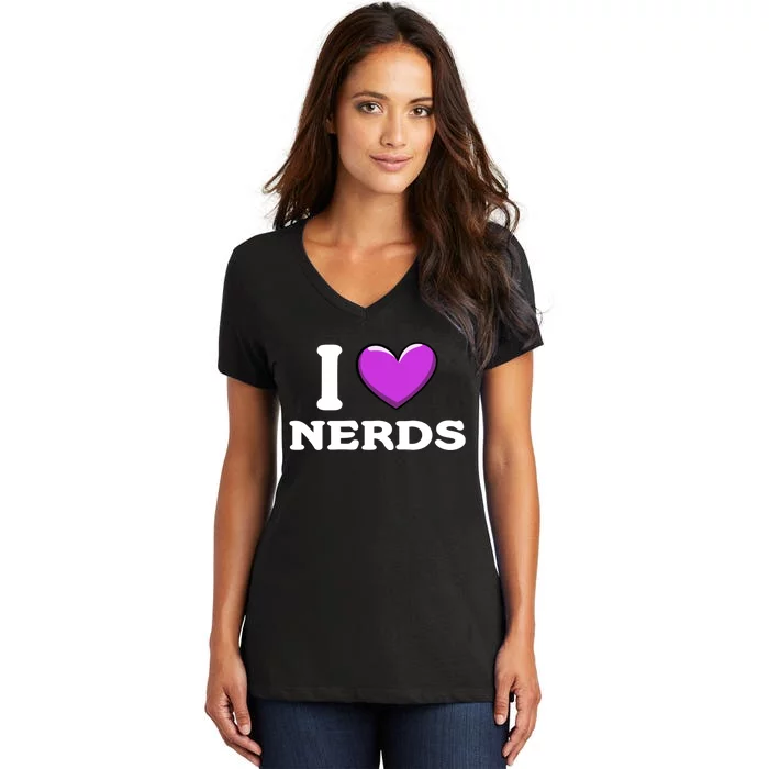 I Love Nerds Women's V-Neck T-Shirt