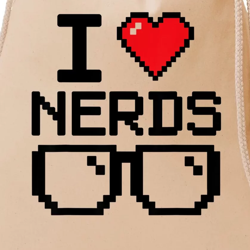 I Love Nerds For Science Or Book Lovers And Knowledge Geeks Drawstring Bag