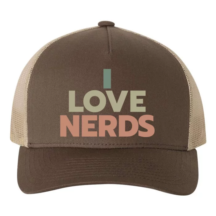 I Love Nerds Retro Vintage Yupoong Adult 5-Panel Trucker Hat