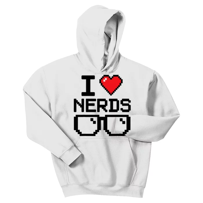 I Love Nerds For Science Or Book Lovers And Knowledge Geeks Kids Hoodie