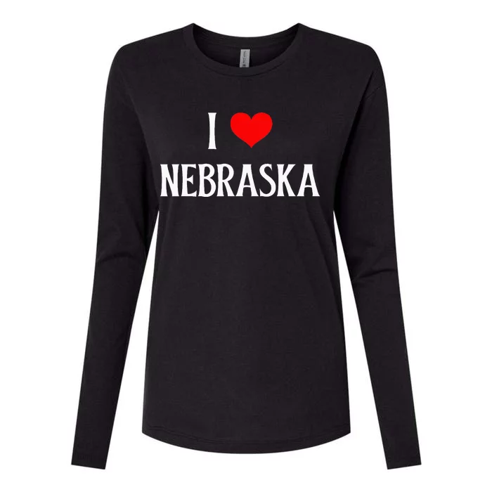 I Love Nebraska I Heart Nebraska NE Holiday Travel Souvenir Womens Cotton Relaxed Long Sleeve T-Shirt