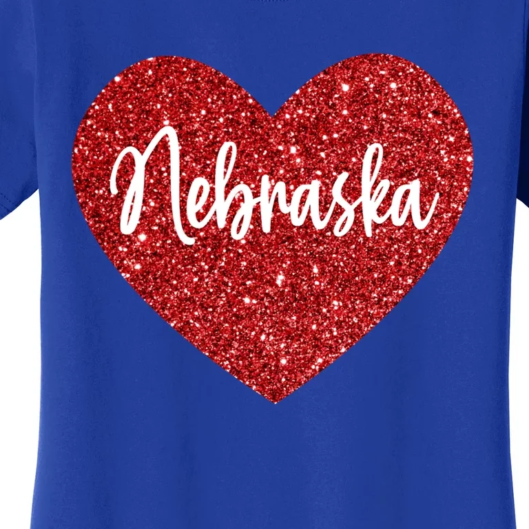 I Love Nebraska Usa Red Heart Gift Women's T-Shirt