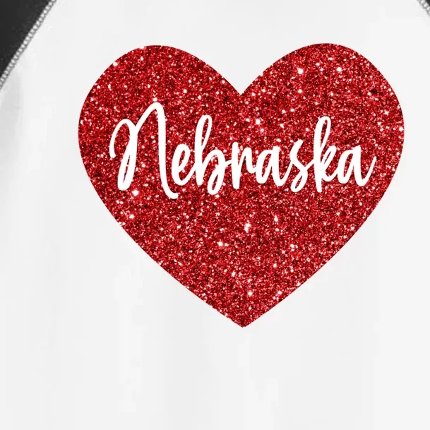 I Love Nebraska Usa Red Heart Gift Toddler Fine Jersey T-Shirt