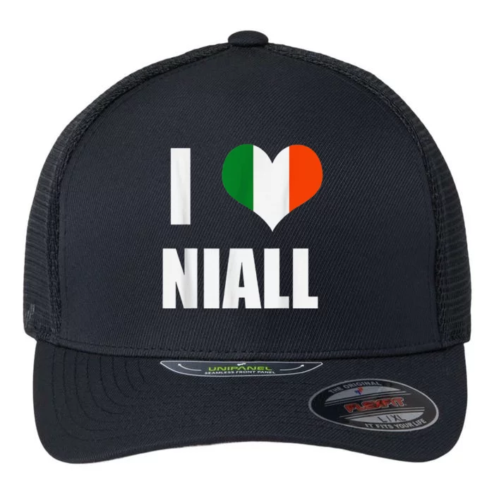 I Love Niall Ireland Flag Flexfit Unipanel Trucker Cap