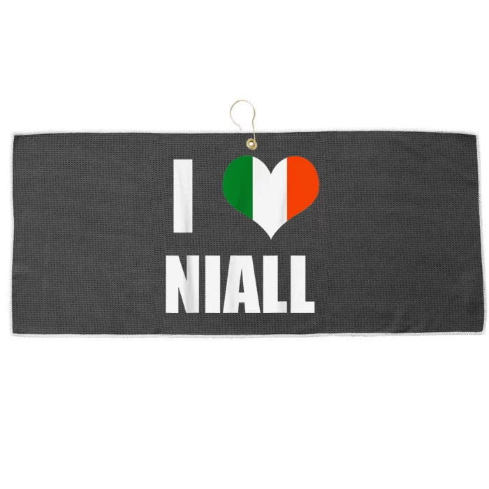 I Love Niall Ireland Flag Large Microfiber Waffle Golf Towel