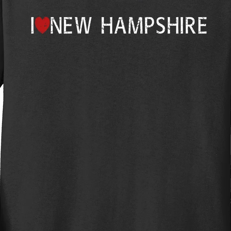 I Love New Hampshire Kids Long Sleeve Shirt