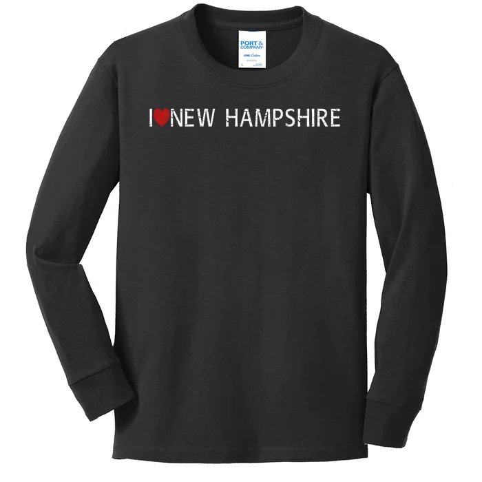 I Love New Hampshire Kids Long Sleeve Shirt