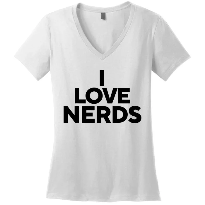 I Love Nerds Women's V-Neck T-Shirt